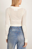 MM6 Maison Margiela Tops Cropped Long Sleeved Top in Dirty White Cropped Long Sleeved Top in Dirty White
