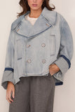 MM6 Maison Margiela Denim Peacoat in Light Blue