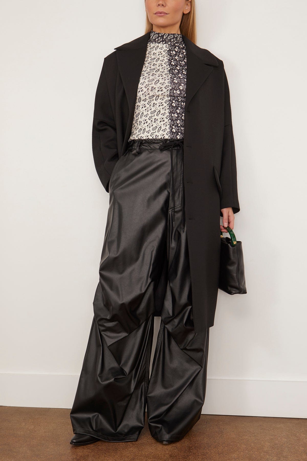 MM6 Maison Margiela Pants Faux Leather Pant in Black MM6 Maison Margiela Faux Leather Pant in Black