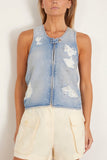MM6 Maison Margiela Tops Gilet in Medium Blue Gilet in Medium Blue