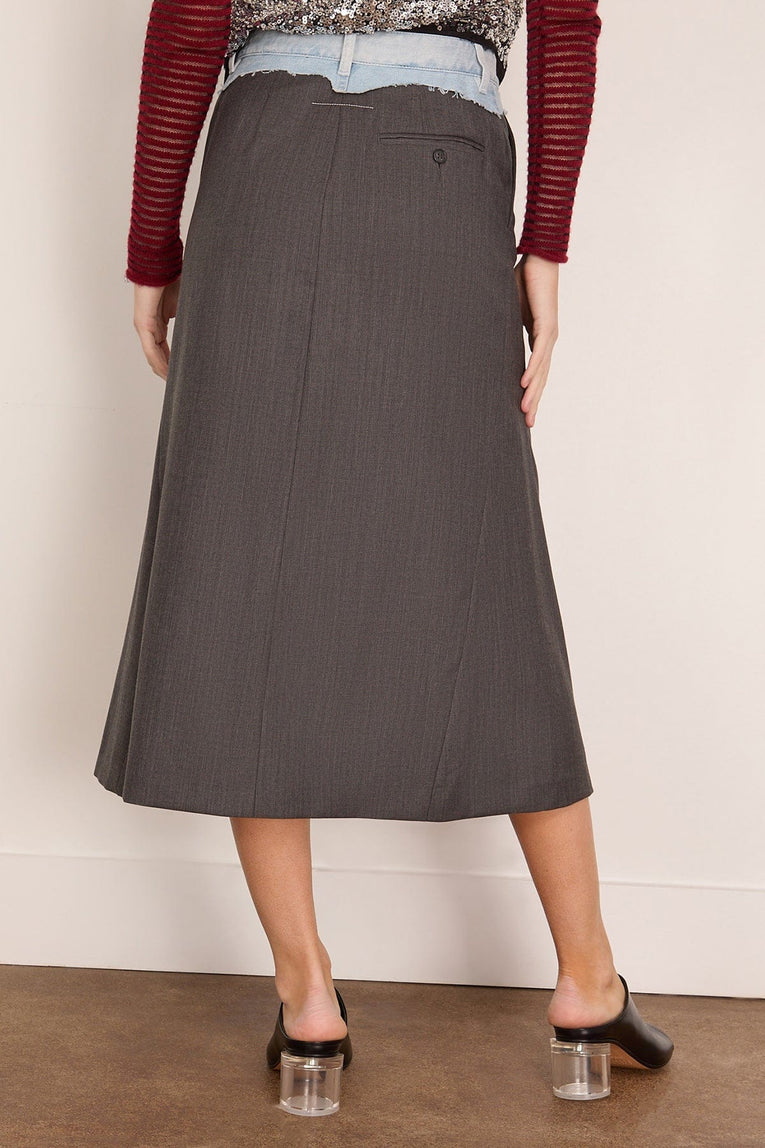 MM6 Maison Margiela Long Skirt in Dune/Light Blue