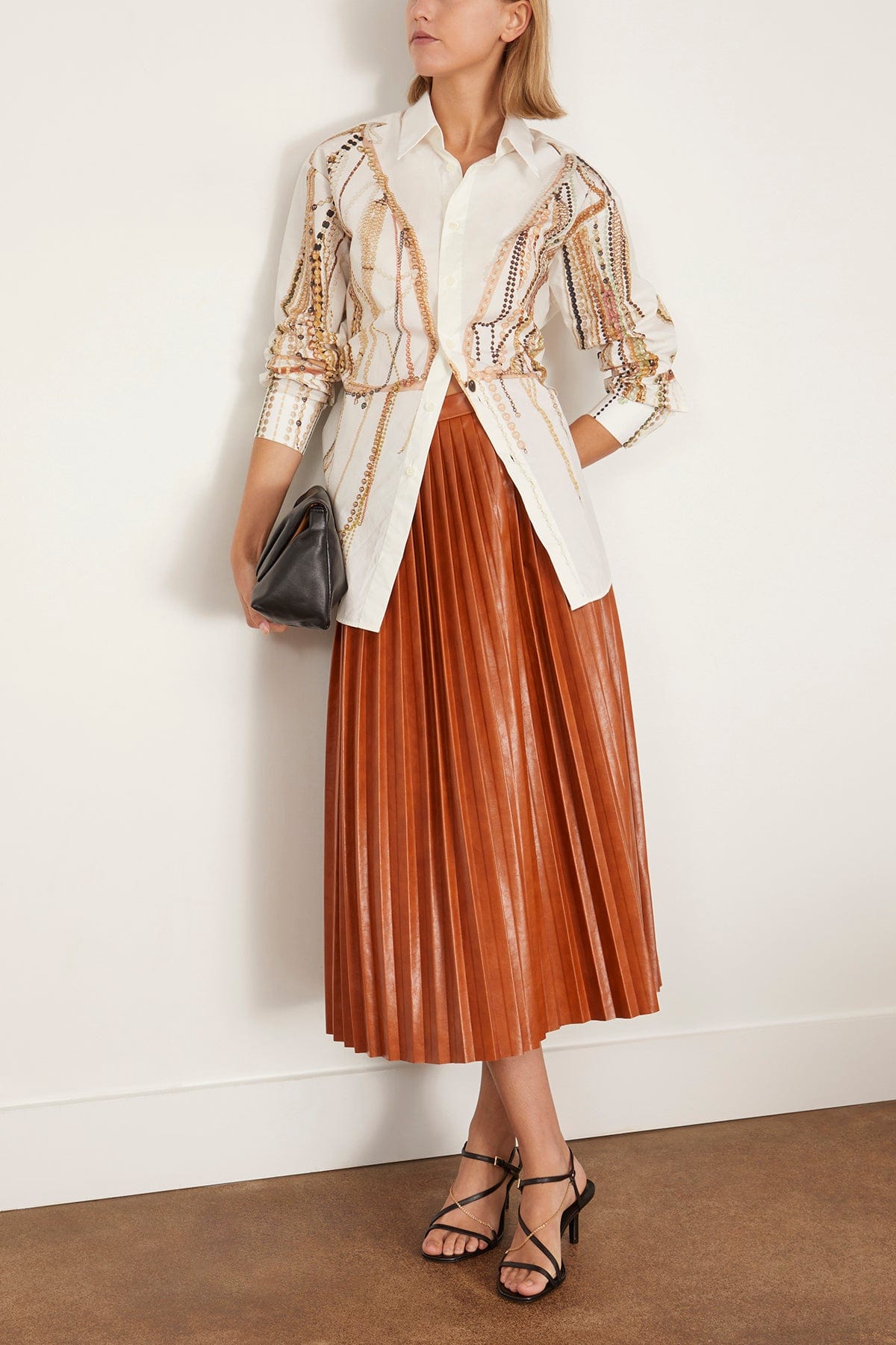 MM6 Maison Margiela Tops Pearl Long Sleeved Shirt in Off White Pearl Long Sleeved Shirt in Off White