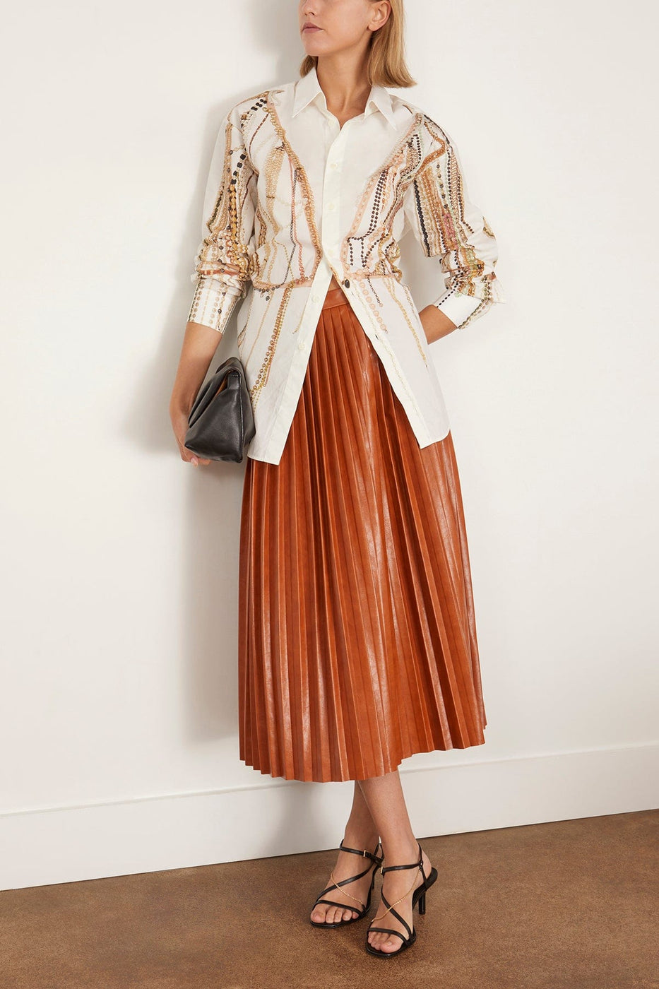 MM6 Maison Margiela Tops Pearl Long Sleeved Shirt in Off White Pearl Long Sleeved Shirt in Off White