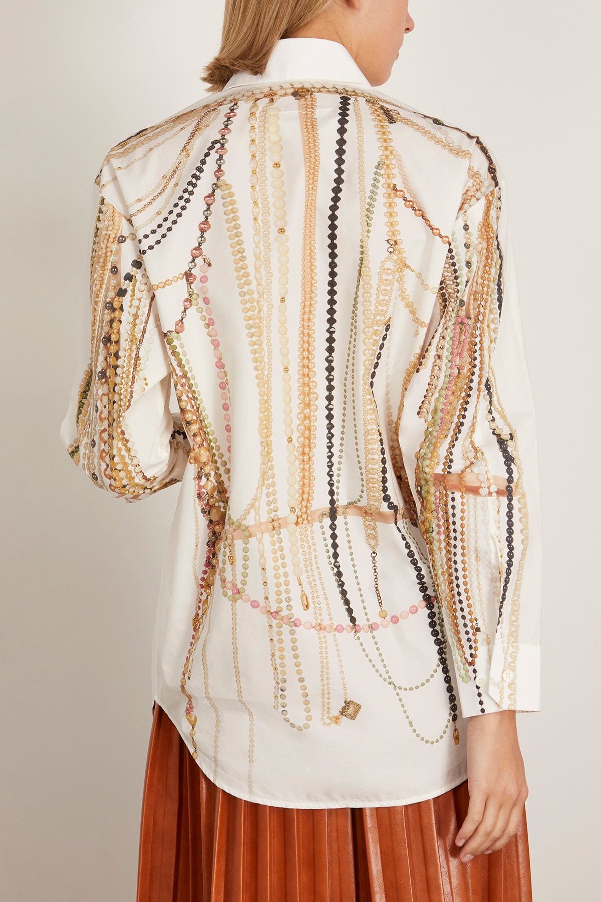 MM6 Maison Margiela Tops Pearl Long Sleeved Shirt in Off White Pearl Long Sleeved Shirt in Off White