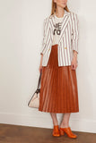MM6 Maison Margiela Skirts Pleated Faux Leather Skirt in Caramel Pleated Faux Leather Skirt in Caramel