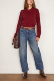 Maria McManus High V Neck Sweater in Ox Blood