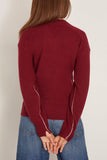 Maria McManus High V Neck Sweater in Ox Blood