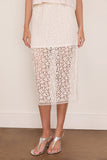 Maria McManus Lace Ruched Skirt in White