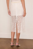 Maria McManus Lace Ruched Skirt in White