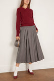 Maria McManus Pleat Front Full Skirt in Charcoal Tweed