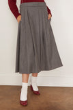 Maria McManus Pleat Front Full Skirt in Charcoal Tweed
