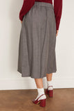 Maria McManus Pleat Front Full Skirt in Charcoal Tweed