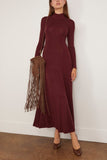 Maria McManus Rib Godet Dress in Merlot