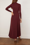 Maria McManus Rib Godet Dress in Merlot