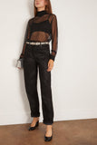 Maria McManus Sheer Mock Neck Top in Black