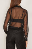 Maria McManus Sheer Mock Neck Top in Black