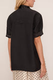 Maria McManus Short Sleeve Tie Shirt in Black