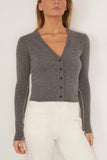 Maria McManus Shrunken V Cardigan in Medium Heather Grey