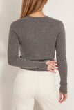 Maria McManus Shrunken V Cardigan in Medium Heather Grey