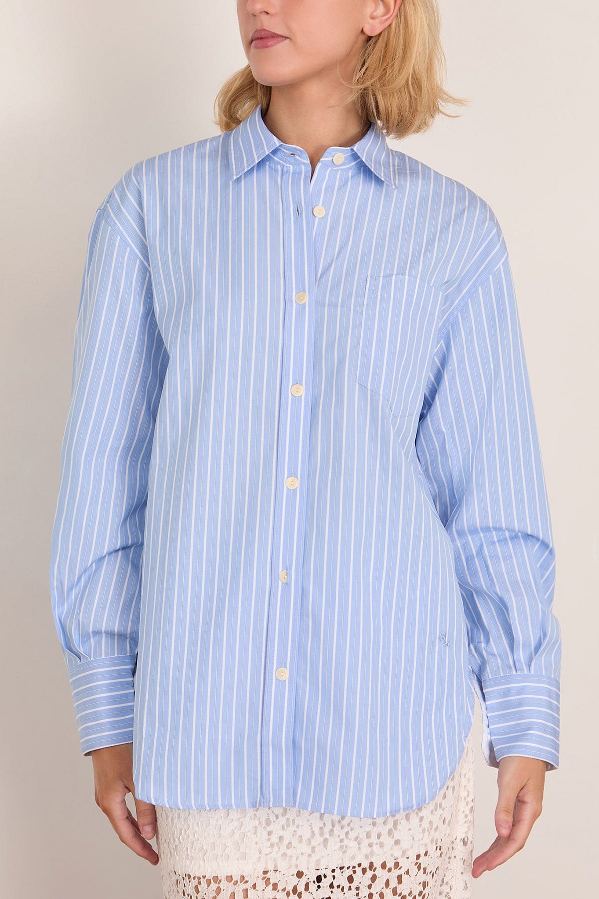 Maria McManus Tunic Shirt in Sky Blue Stripe