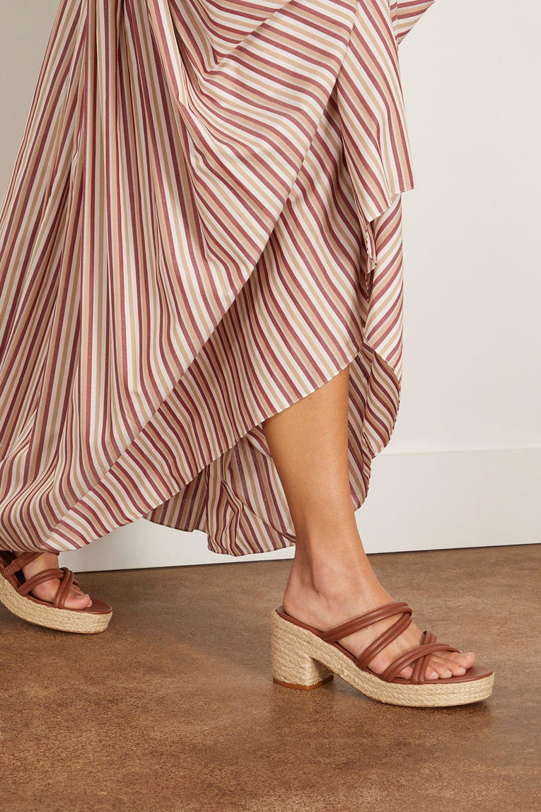 Marion Parke Adrian Platform Sandal in Luggage/Natural