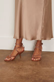 Marion Parke Geri Angled Heel in Luggage/White Stitch