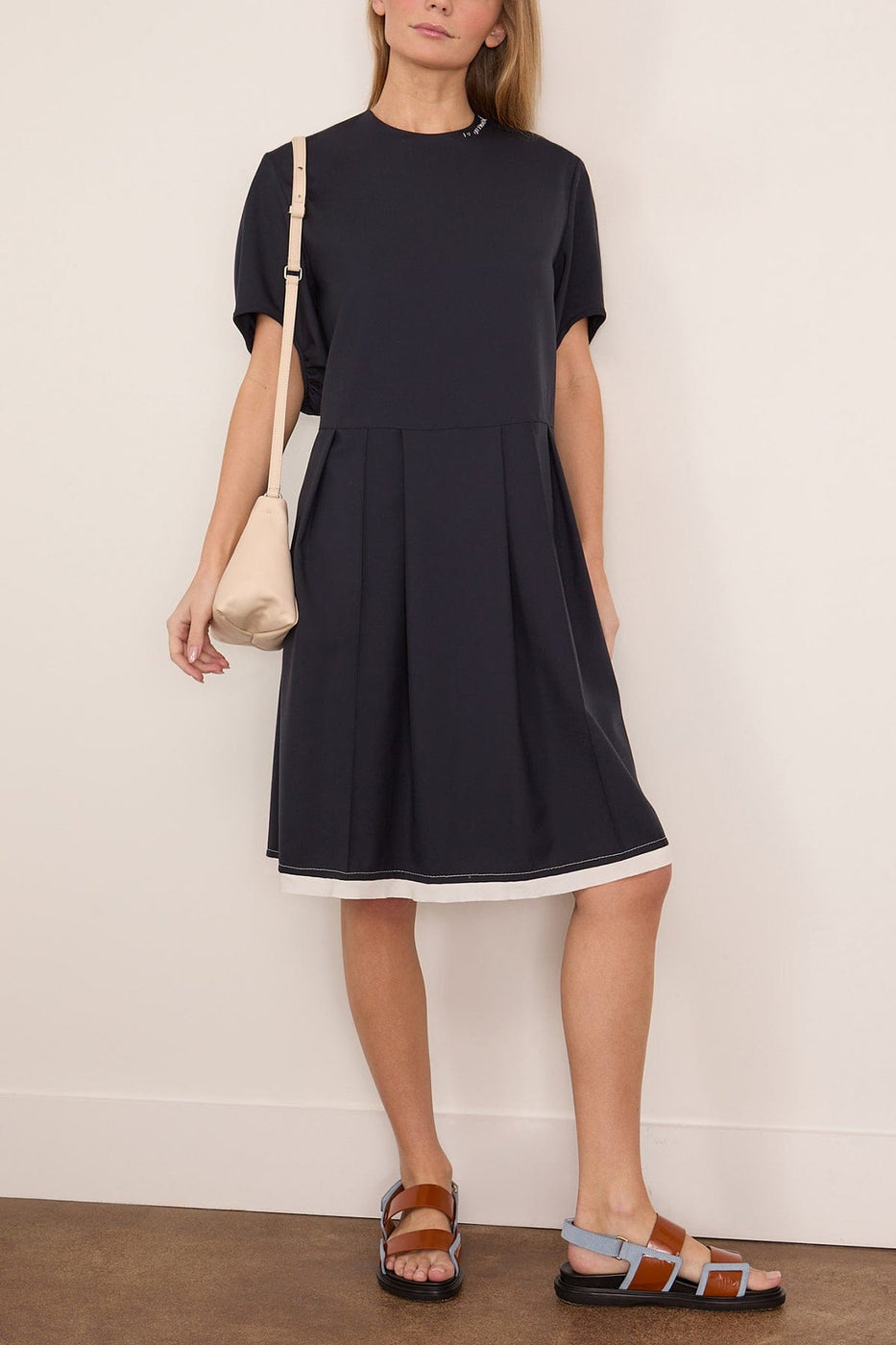 Marni Short Sleeve Dress in Blue/Black