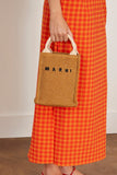 Marni Raffia Mini Tote Bag in Raw Sienna/Natural
