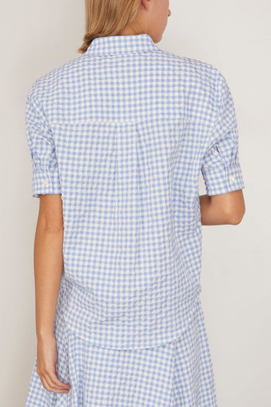 Marni Tops Checked Seersucker Shirt in Light Blue Checked Seersucker Shirt in Light Blue