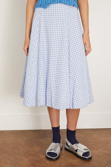 Marni Skirts Checked Seersucker Skirt in Light Blue Checked Seersucker Skirt in Light Blue