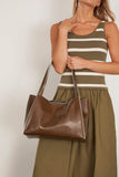 Marni Cresta East West Small Tote Bag in Deep Sage