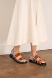 Marni Fussbett Double Strap Sandal in Honey/Light Blue