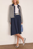 Marni High Waisted Midi Skirt in Ink