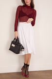 Marni High Waisted Midi Skirt in Lily White