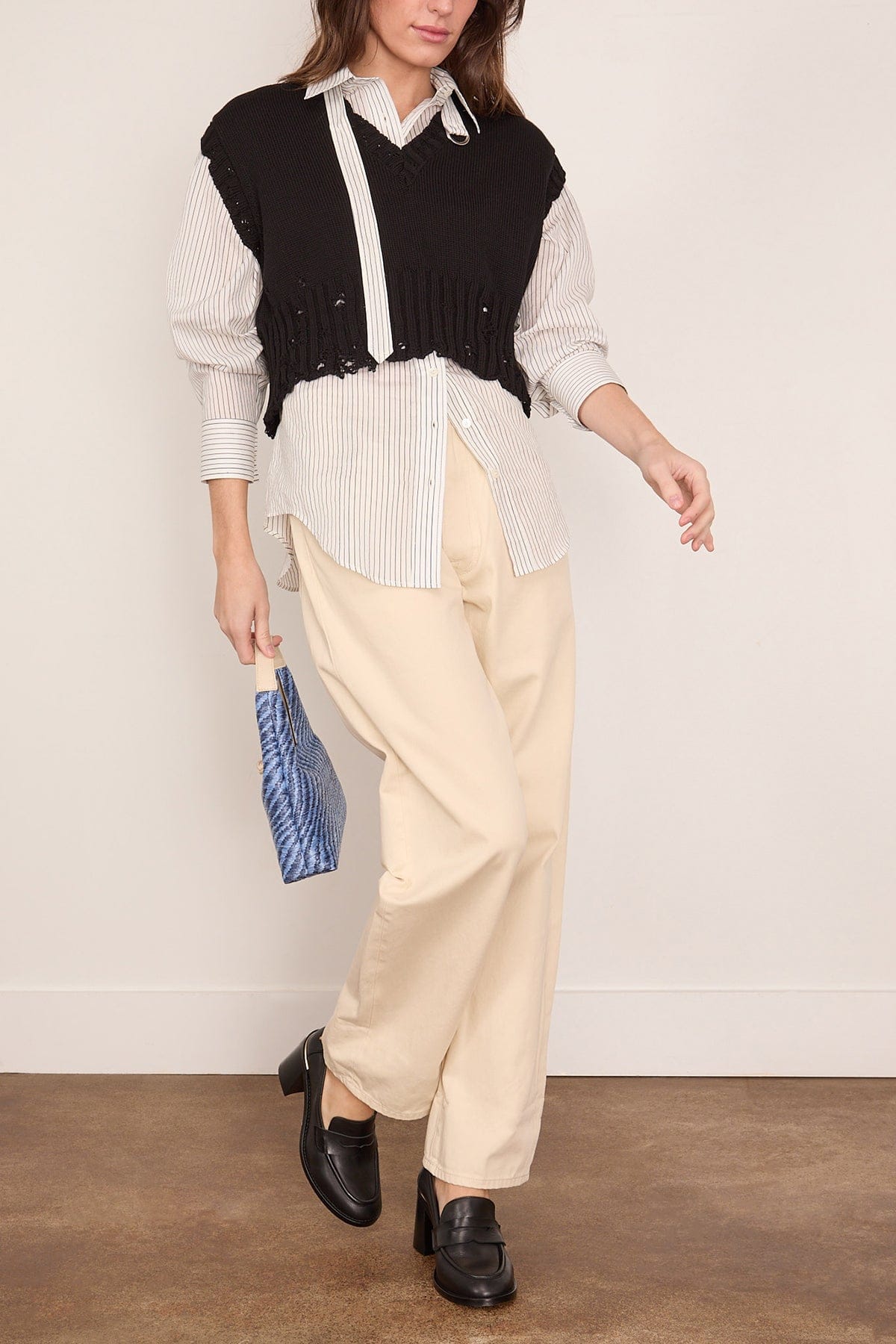 Marni V-Neck Sweater Vest in Black