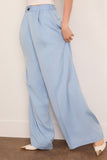 Marni Satin Wide Leg Trousers in Light Blue