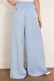 Marni Satin Wide Leg Trousers in Light Blue