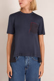Marni Short Sleeve Pocket Tee in Blue/Black