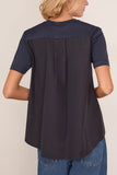 Marni Short Sleeve Pocket Tee in Blue/Black