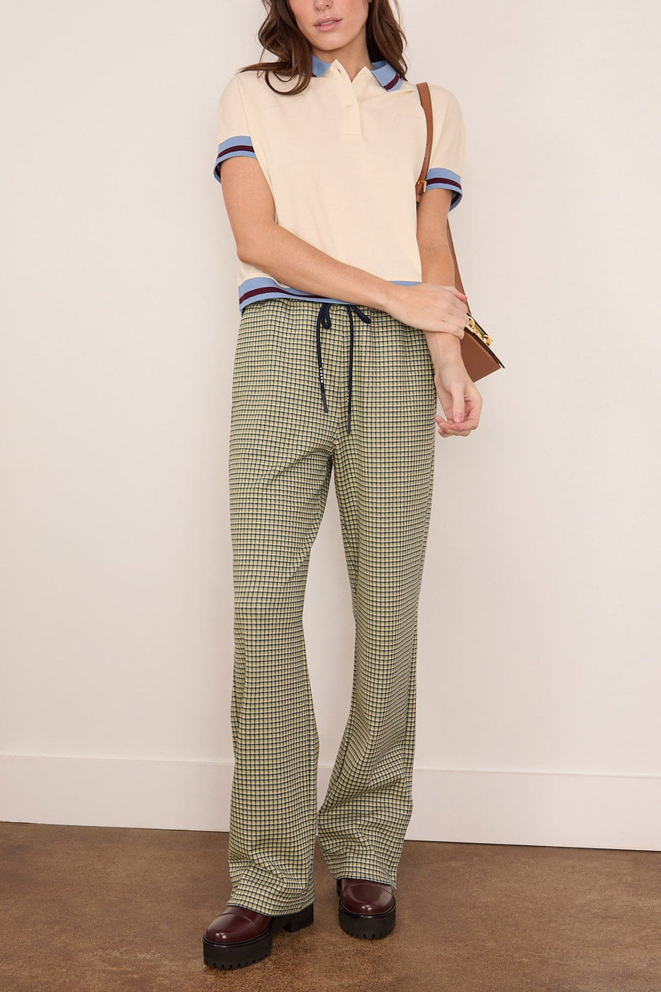 Marni Short Sleeve Polo in Bone