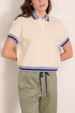 Marni Short Sleeve Polo in Bone