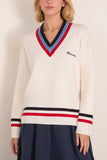 Marni Wool V-Neck Sweater in Cream