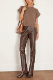 Marni Pants Wool and Coated Fabric Trouser in Moca/Chestnut Marni Wool and Coated Fabric Trouser in Moca/Chestnut