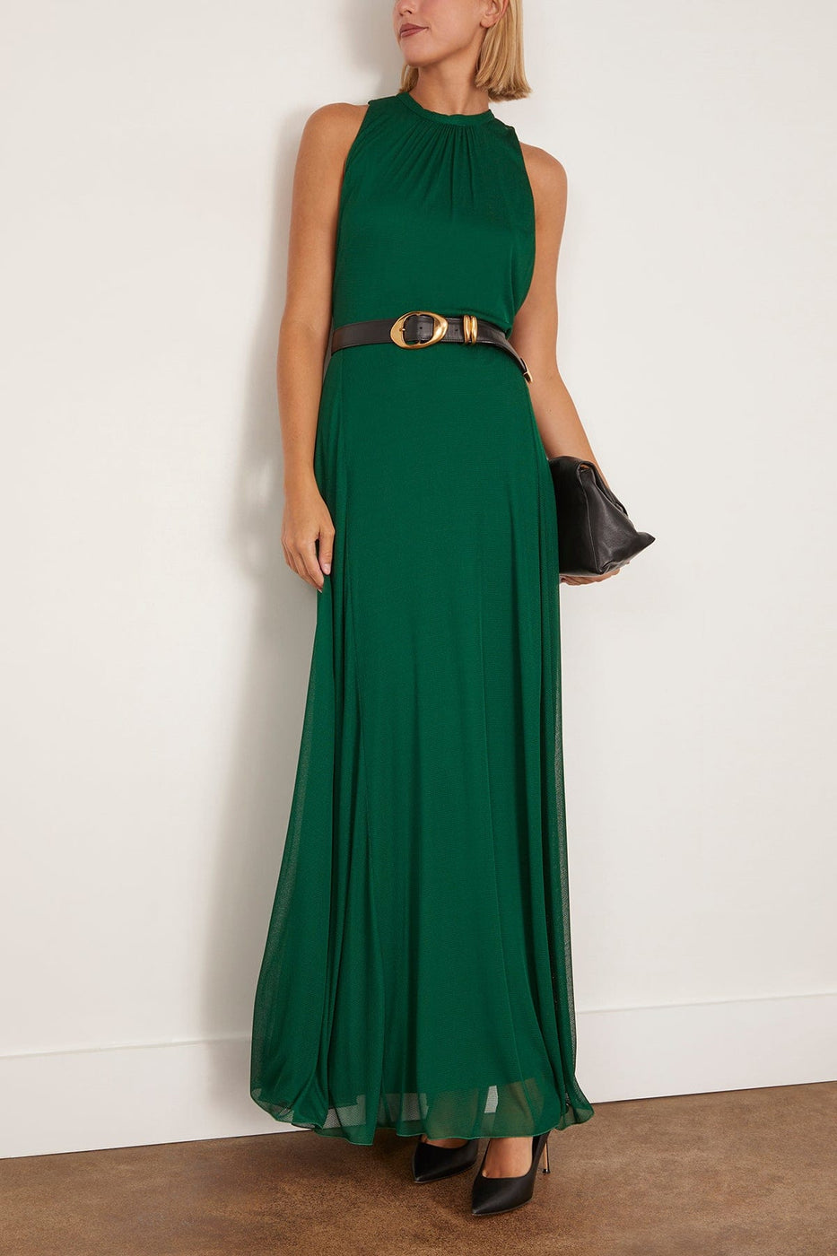 Max Mara Carnet Jersey Dress in Emerald