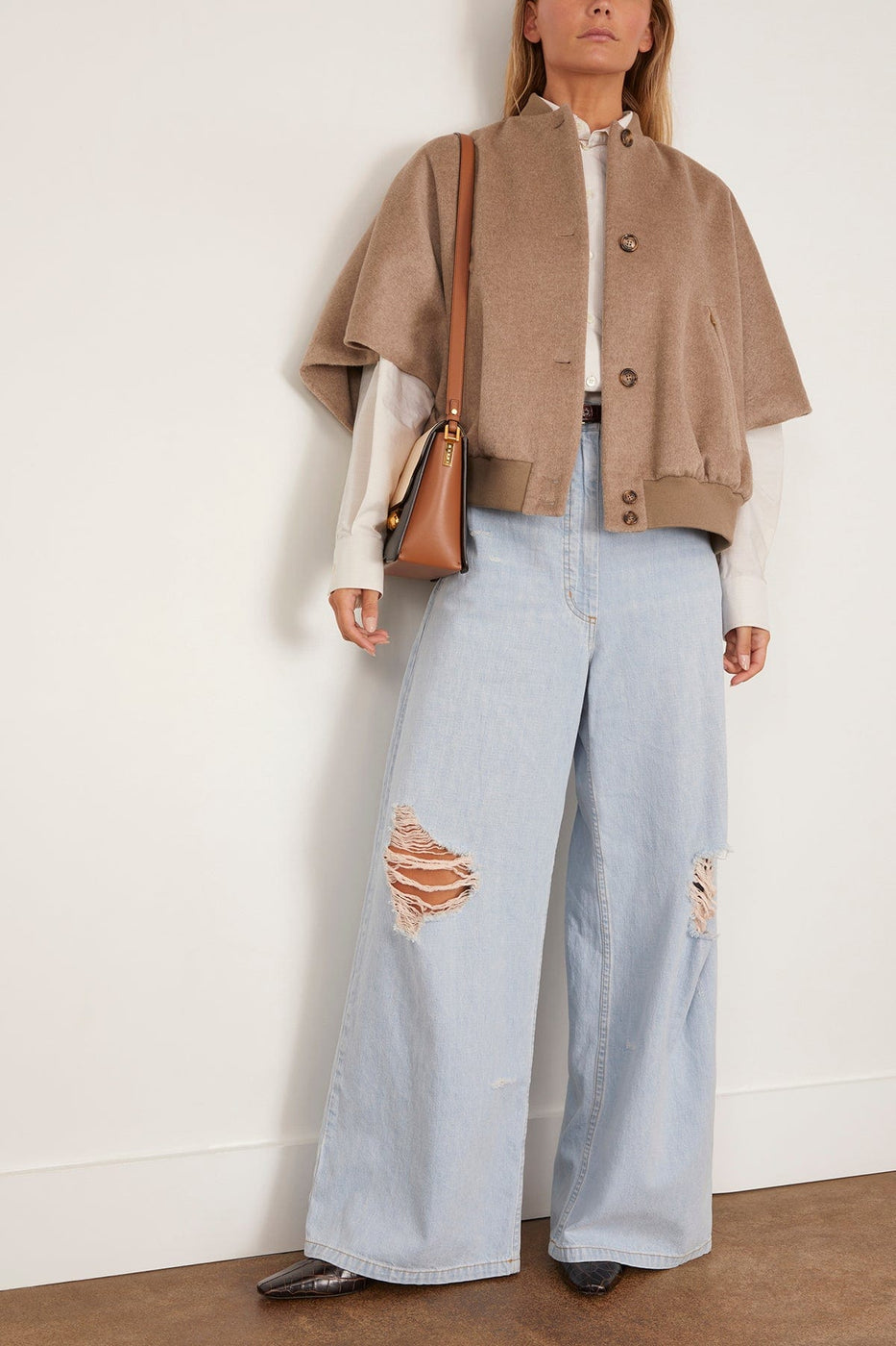 Max Mara Leticia Cape Wrap in Beige