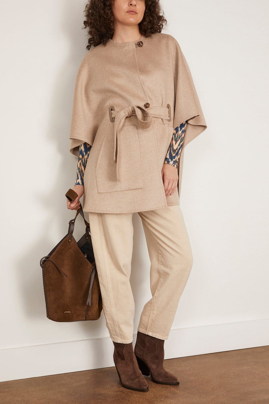Max Mara Ring Cape in Beige