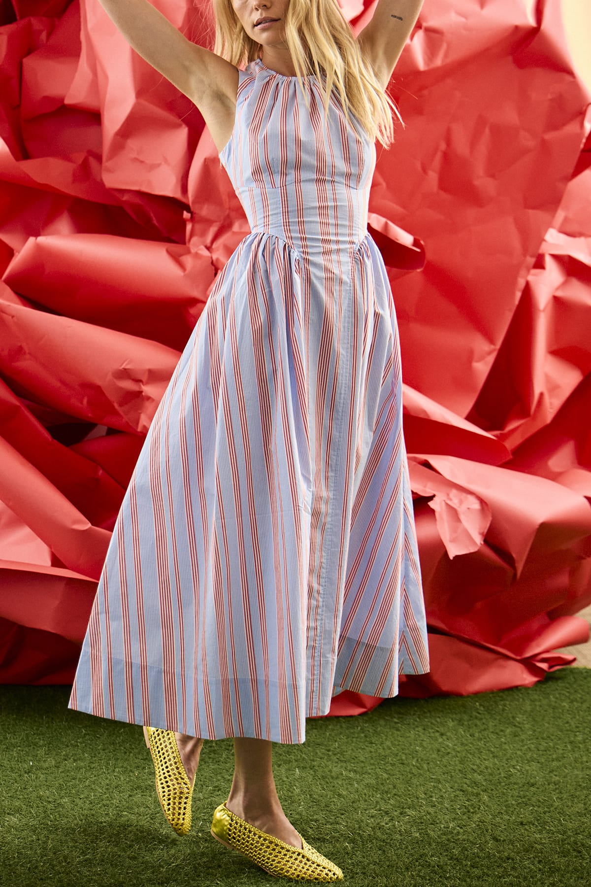Hunter Bell Nantucket Dress in Seaside Stripe Hampden Clothing Hunter Bell Nantucket Dress in Seaside Stripe Hampden Clothing