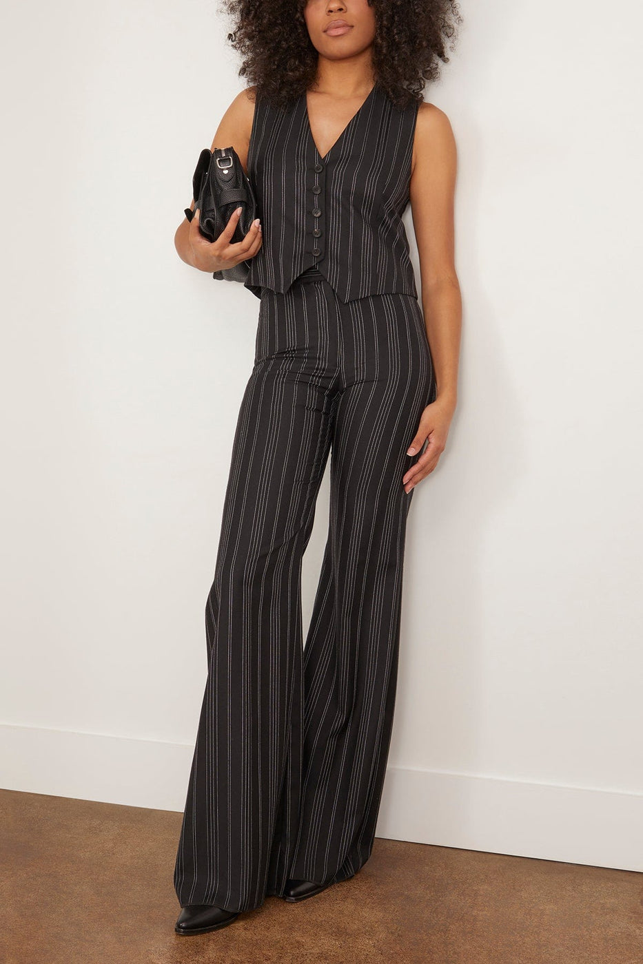 Nili Lotan Tops Angelina Vest in Black Pinstripes Angelina Vest in Black Pinstripes