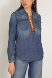 Nili Lotan Collins Denim Shirt in Classic Wash