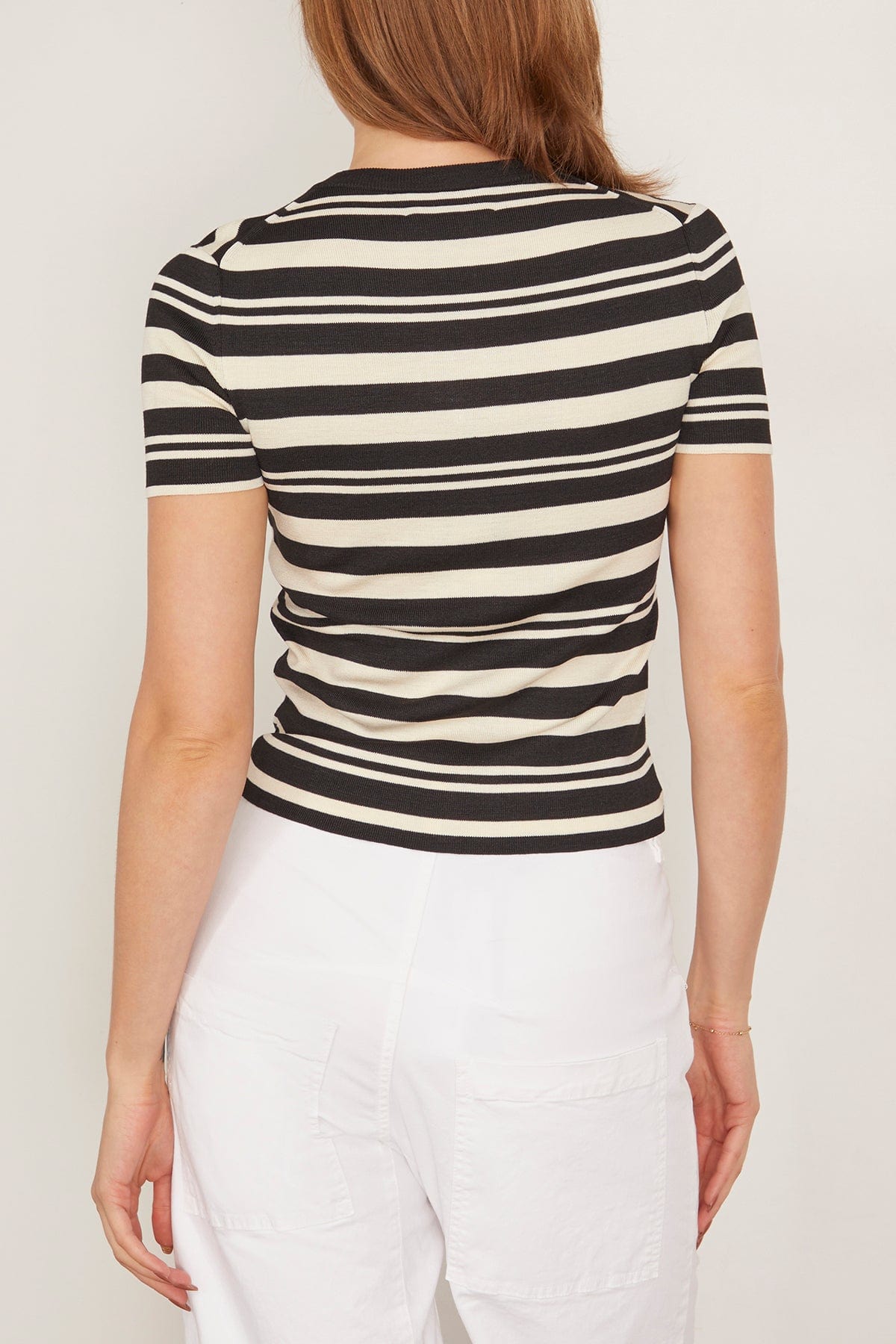 Nili Lotan Oaklynn Sweater in Black/Ivory Stripe